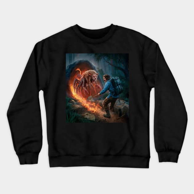 locust with lions head comes for Hiker Crewneck Sweatshirt by Catbrat